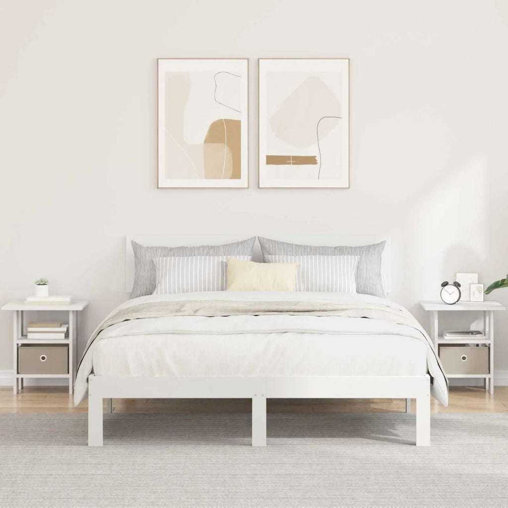 Comodino 2 pcs Bianco 41 x 40 x 45 cm Legno multistrato