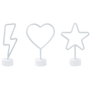 Set di 3 luci LED al neon a batterie multicolore soggiorno camera da letto cameretta