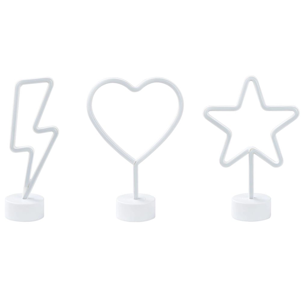 Set di 3 luci LED al neon a batterie multicolore soggiorno camera da letto cameretta