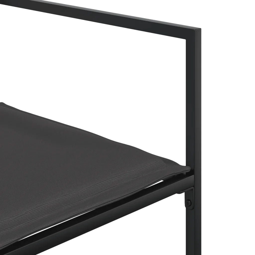 Set da Pranzo da Giardino 17 pz con Cuscini Nero in Textilene 3295087