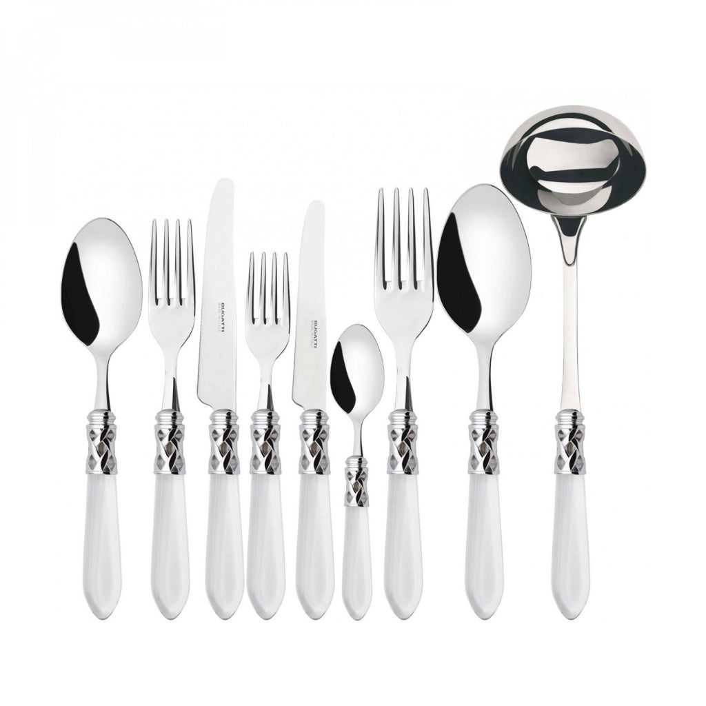 ALADDIN Ghiera Cromata, Posate Set 75 pz, Scatola in Legno Wengè, Colore: Trasparente