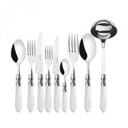 ALADDIN Ghiera Cromata, Posate Set 75 pz, Scatola in Legno Wengè, Colore: Trasparente