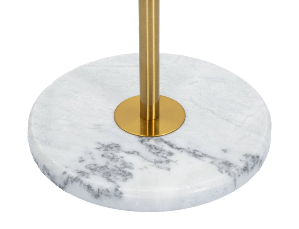 Lampada da Terra Appendiabiti Ø41x173 cm in Ferro e Tessuto Oro e Bianco