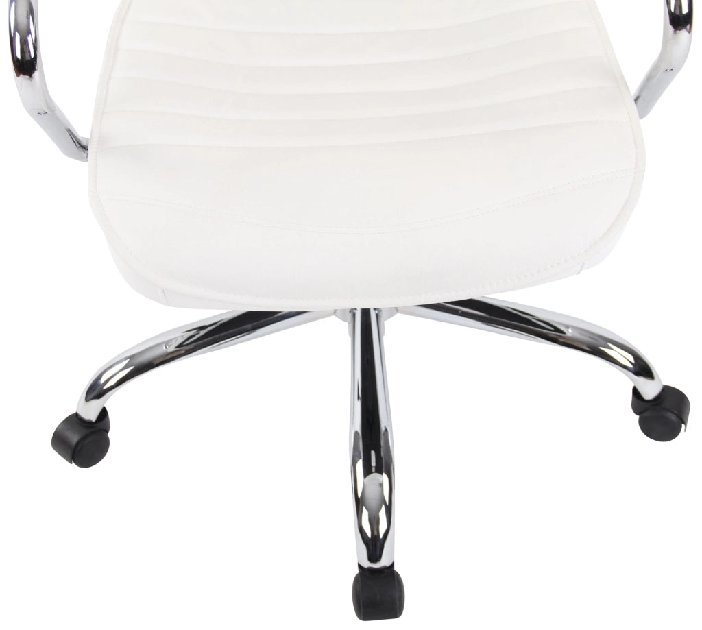 Sedia da ufficio Rako in vera pelle bianco
