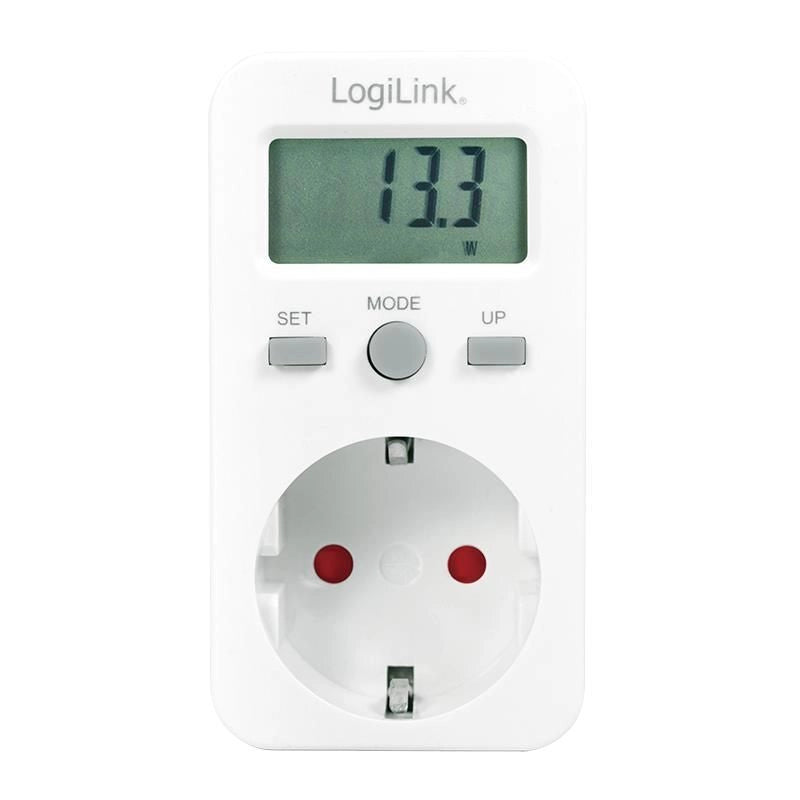 LogiLink EM0002 Misuratore di Consumo Energetico Presa Schuko 16A 3680W Display LCD kWh