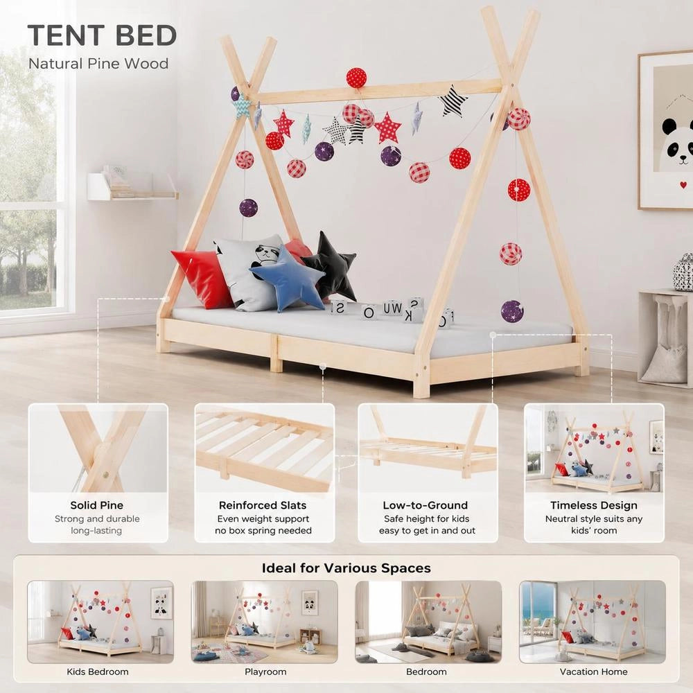 ChildrenFTs Bed Frame Solid Pine 80 X 160 Cm