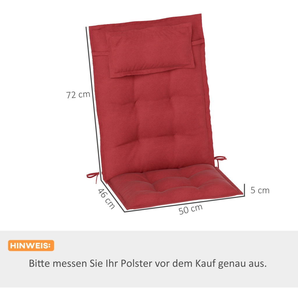 Set 2 pezzi cuscini per lettino prendisole ¨C zephmum ¨C 50x116x5 cm, rosso bordeaux