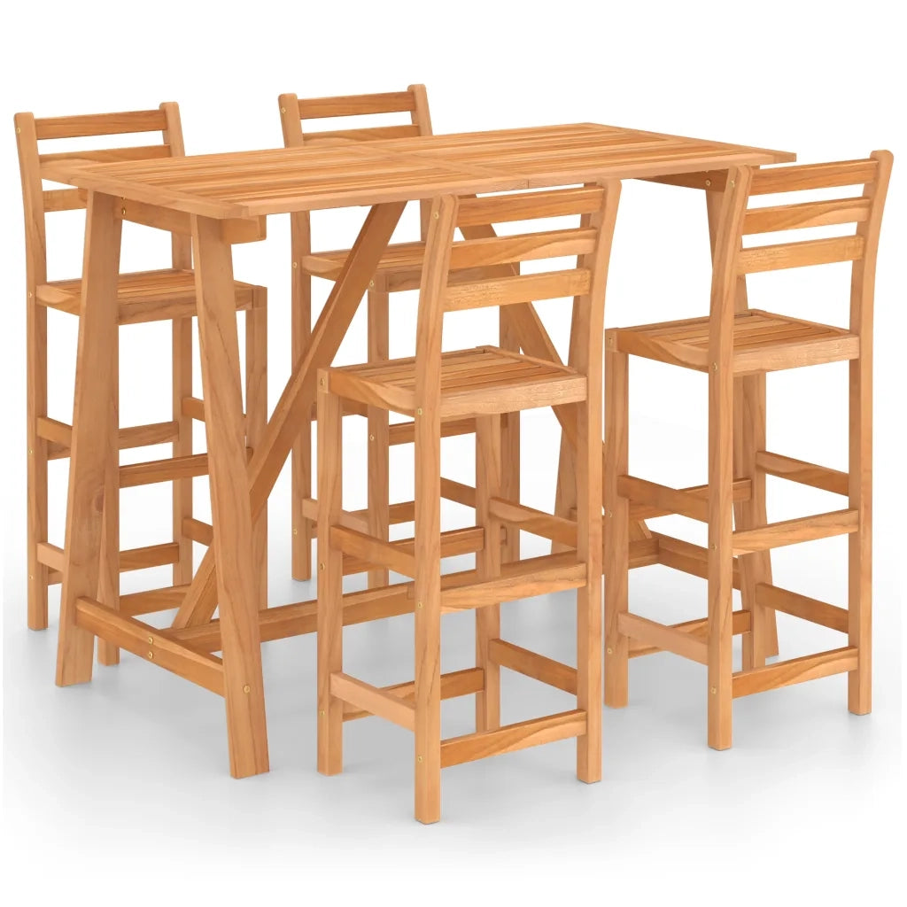 Set da Bar da Giardino 5 pz in Legno Massello di Acacia 3057850