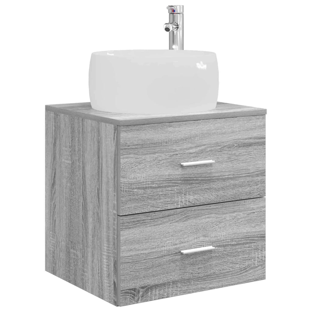 Set di mobili per il bagno 3 pz Sonoma grigio 3405928