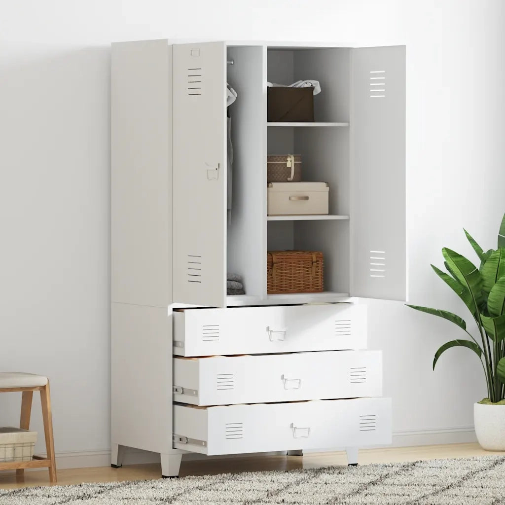 Armadio Bianco Industriale 90x50x180 cm in Metallo