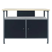 Banco da Lavoro Nero 120x60x85 cm in Acciaio 145345