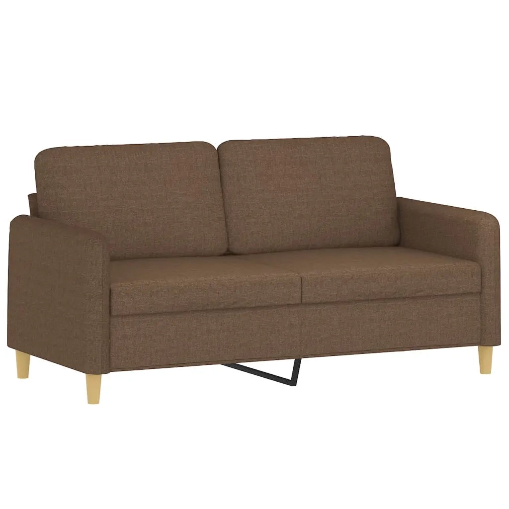 Set di Divani 2 pz con Cuscini Marrone in Tessuto 3202089