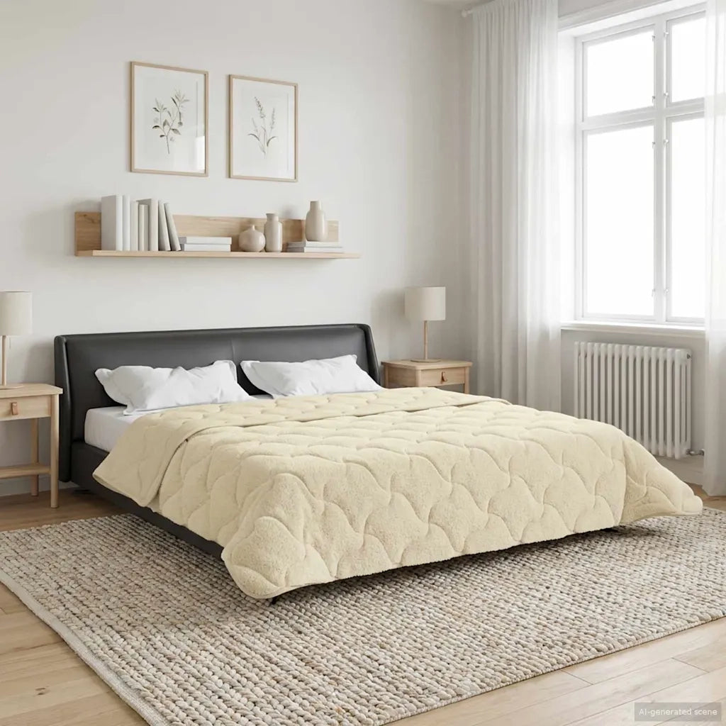Duvet Estivo Crema 240 x 260 cm Microfibra e Fleece Teddy