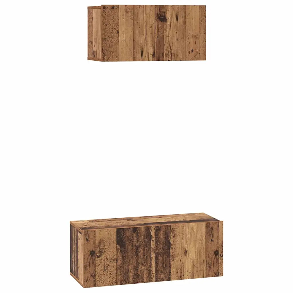 vidaXL Set mobile TV 2 pcs Legno vecchio 80 x 30 x 30 cm