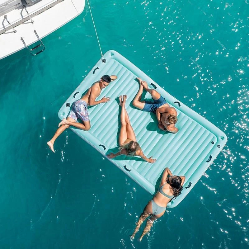 Intex 56289EU Water Lounge Materassino Gonfiabile 310x183x18 cm 8 Maniglie 4 Portabicchieri 400 Kg colore Blu