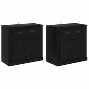 Credenza | Sideboards con cassetto 2 pcs Rovere Nero 70 x 35,5 x 67,5 cm