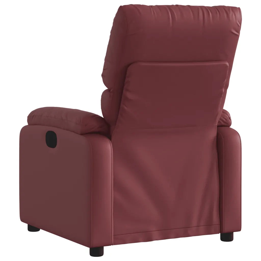 Poltrona | Sedia Relax Reclinabile Elettrica Rosso Vino in Similpelle