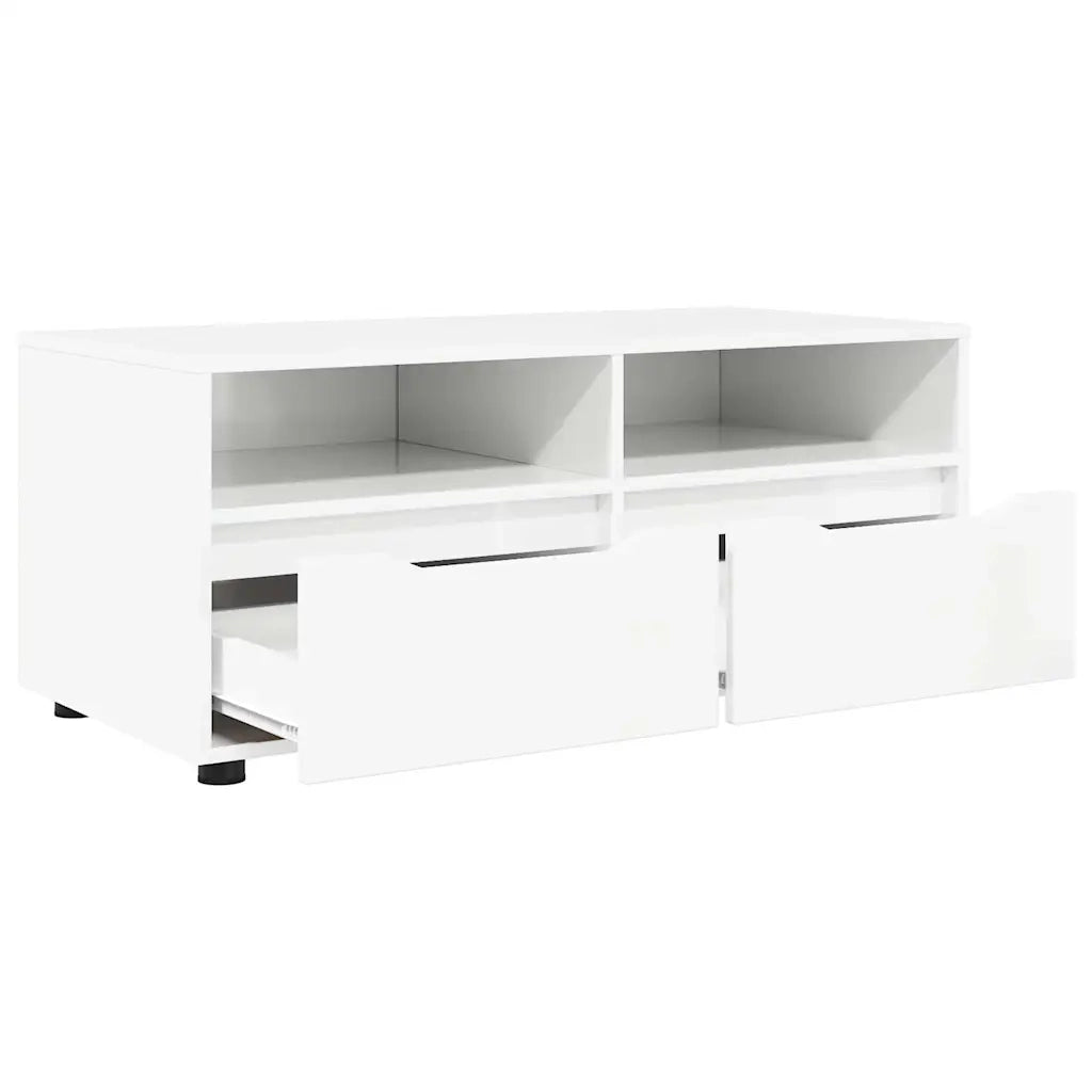 Mobile TV | Armadietto TV | Mobile Porta TV Bianco Lucido 100 x 48 x 43 cm Legno multistrato