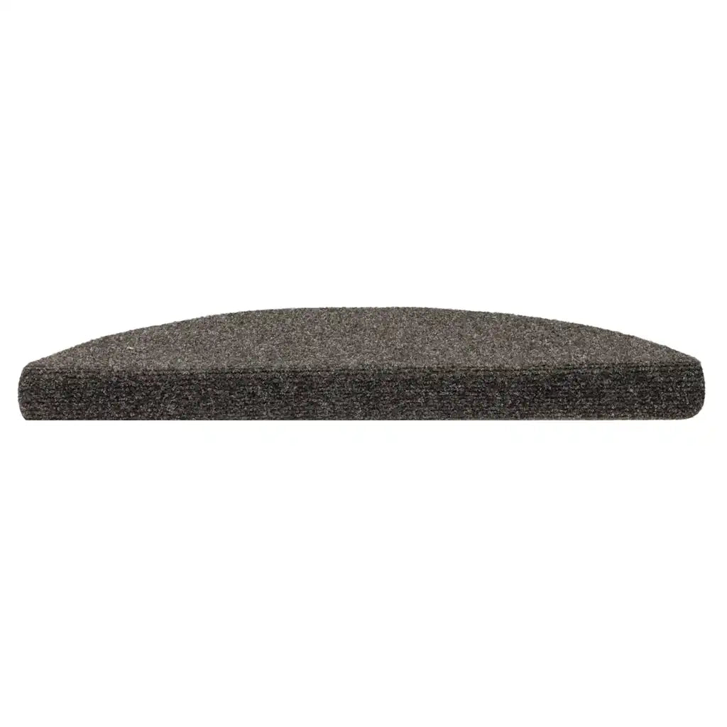 Tappetini per scale autoadesivi 10 pz 56x17x3 cm antracite semicircolari 149691