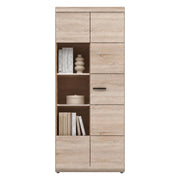 Mobile Espositore Ladara, Vetrina 8 Ripiani, 80x37x194h cm Marrone Rovere