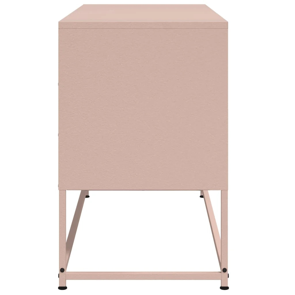 Mobile TV multimediale mensola TV credenza TV sala da pranzo soggiorno camera da letto rosa 100,5 x 39 x 60,5 cm acciaio rosa 02_0028285