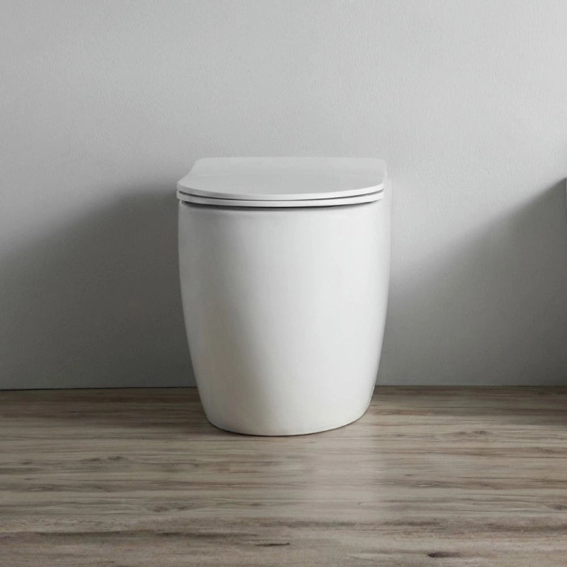WC filo muro FT53A a pavimento in ceramica 52.5x37x41H cm. bianco