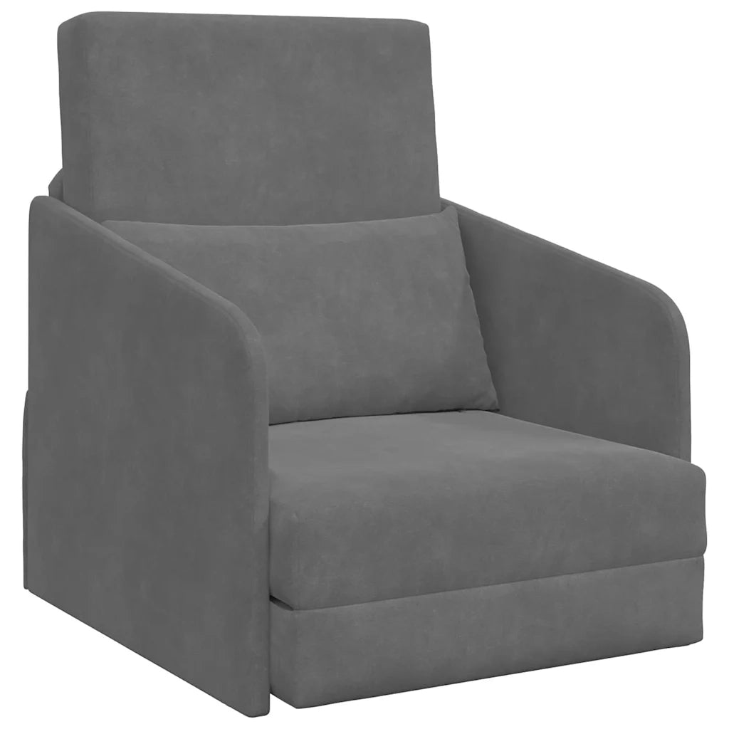 Divano letto-Sofa Letto-Daybed Grigio scuro 65 x 80 x 83 cm Velluto