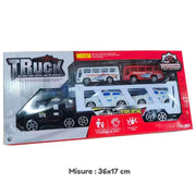 Trade Shop - Camion Rimorchio Trasporta Auto Della Polizia Con Caravan Gioco Per Bambini 3+ -