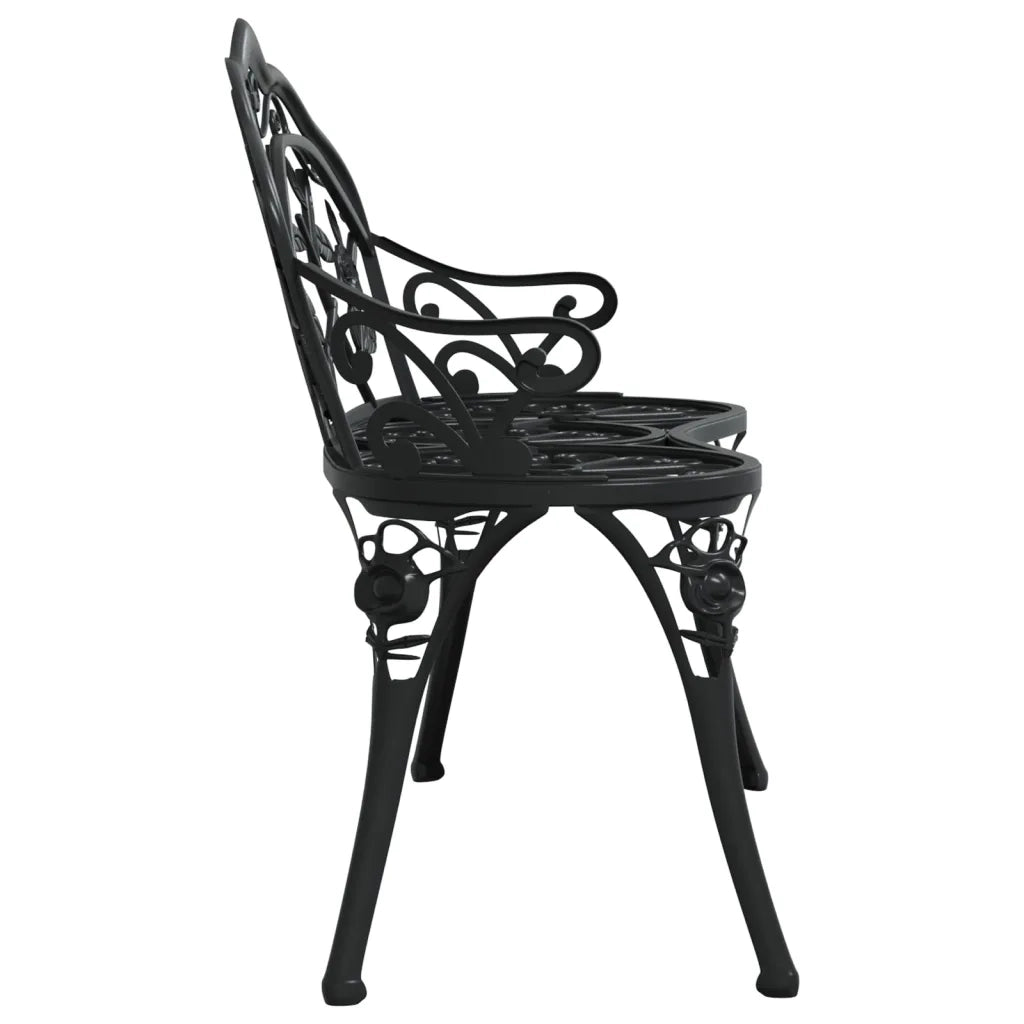 Panchina da Giardino 100 cm in Alluminio Pressofuso Nero 317740