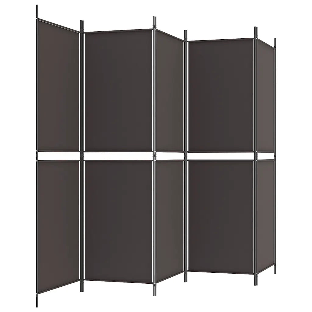 Divisorio a 5 Pannelli Marrone 250x180 cm in Tessuto 350219