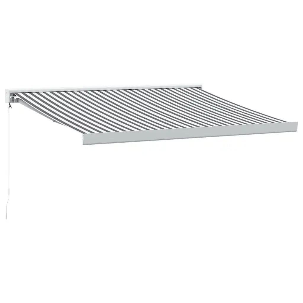 Tenda Retrattile Antracite e Bianca 3,5x2,5m Tessuto/Alluminio