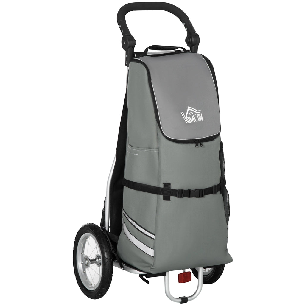 Carrello portabagagli 2 in 1 per bicicletta e spesa grigio