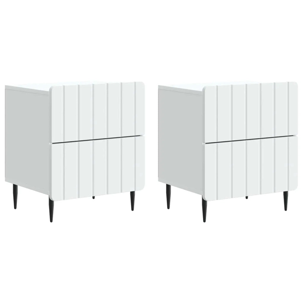 Armadio da Notte con cassetto 2 pcs Bianco 43 x 34,5 x 49,5 cm