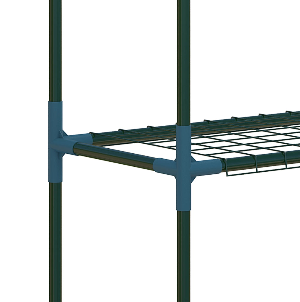 Set 2 scaffali portapiante ULEVR 70x27x110 cm a 4 ripiani in acciaio verde per balcone e giardino