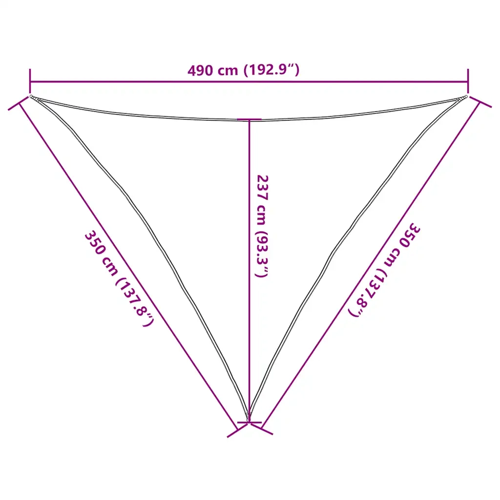Vela Parasole 160 g/m² Gialla 3,5x3,5x4,9 m in HDPE 311587