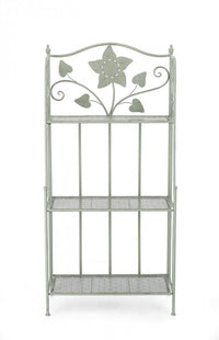 Scaffale 3 Ripiani 60x28x127 cm Harriet in Acciaio Salvia