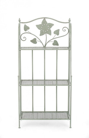 Scaffale 3 Ripiani 60x28x127 cm Harriet in Acciaio Salvia