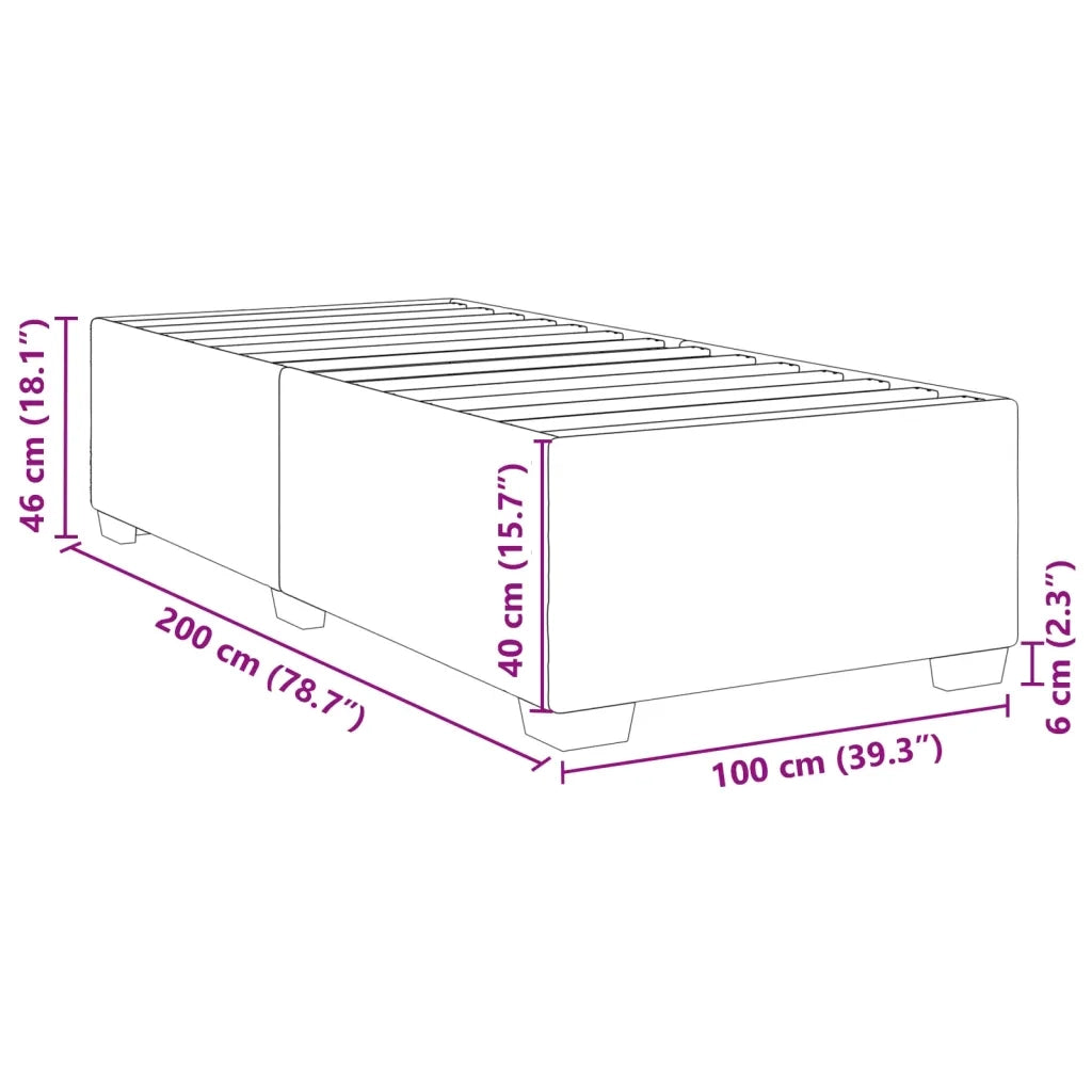 vidaXL Giroletto senza Materasso Tortora 100x200 cm in Tessuto