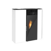 Stufa a pellet Flat 501 slim canalizzata 11,1kw in acciaio bianco Lincar