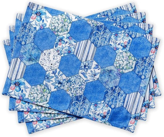 Set di 4 tovagliette da tavola in cotone 100% per tavola da pranzo, cucina, matrimoni, occasioni quotidiane, feste di cena, primavera/estate, Pasqua (33 cm x 48 cm)
