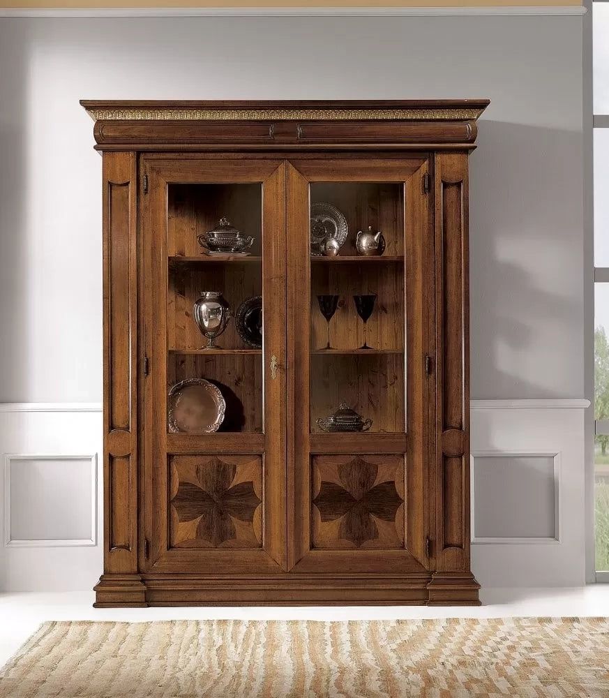 Vetrina classica 2 ante grezza in legno l.168 p.52 h.217 (153) - Mobili 2G