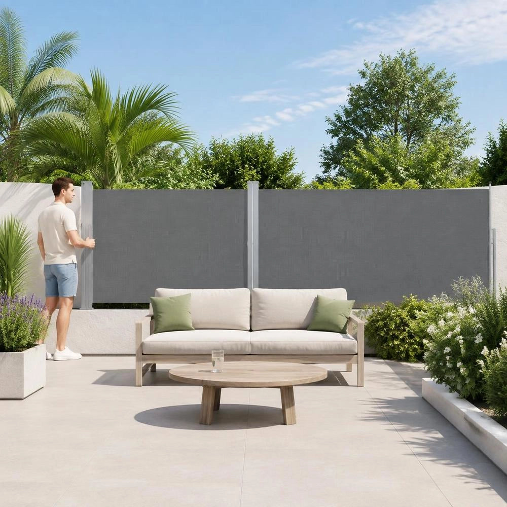 Extendable Side Awning, Anthracite, 200x1000 Cm