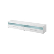 Mobile TV XL 200cm collezione BOMBAY. Colore bianco lucido.
