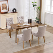Sedia da pranzo in tessuto - Zephmum - KD gambe, borchie decorative, design moderno, set di 2