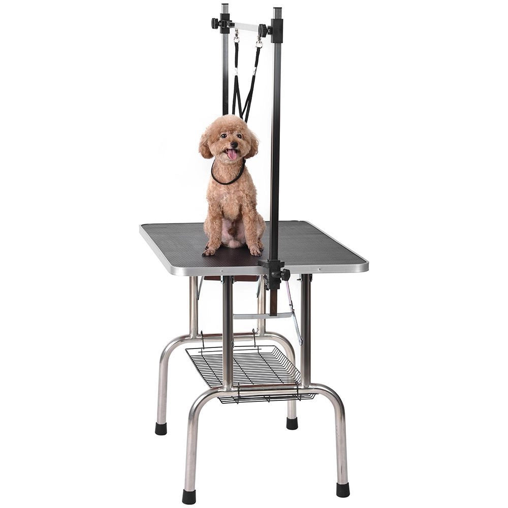 Tavolo toeletta cani pro - Xylo - 117cm nero rete+gomma