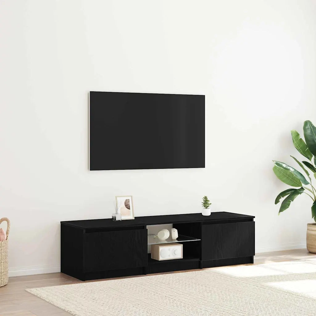 Mobile TV Rovere Nero 140 x 38,5 x 36 cm Legno multistrato 862563