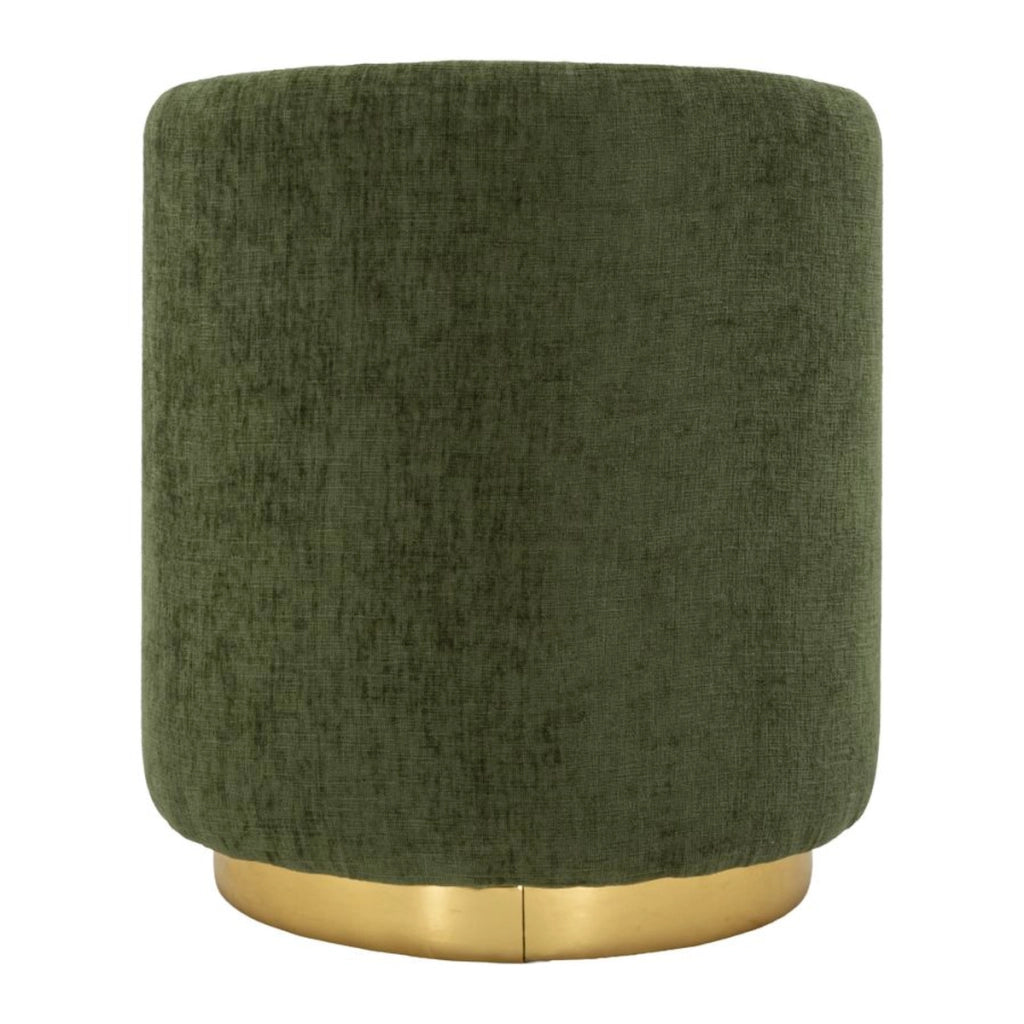 Pouf bicolore in poliestere con base dorata
