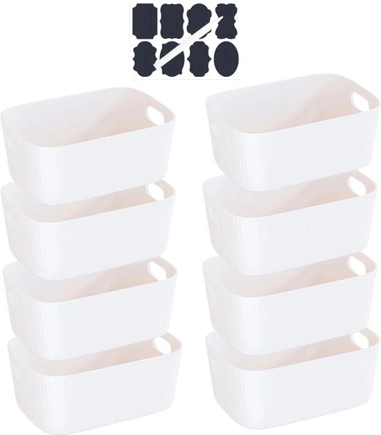 Set di 3 Scatole di Stoccaggio in Plastica - Dimensioni 20x14x7 cm, 25x18x10 cm, 30x20x12 cm - Organizzatore per Bagno e Cucina