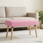 Panchina trapuntata a canale Rosa 80 x 40 x 46 cm Tessuto 42038485