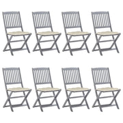 Sedie da Giardino Pieghevoli 8 pz con Cuscini Massello Acacia cod mxl 24193